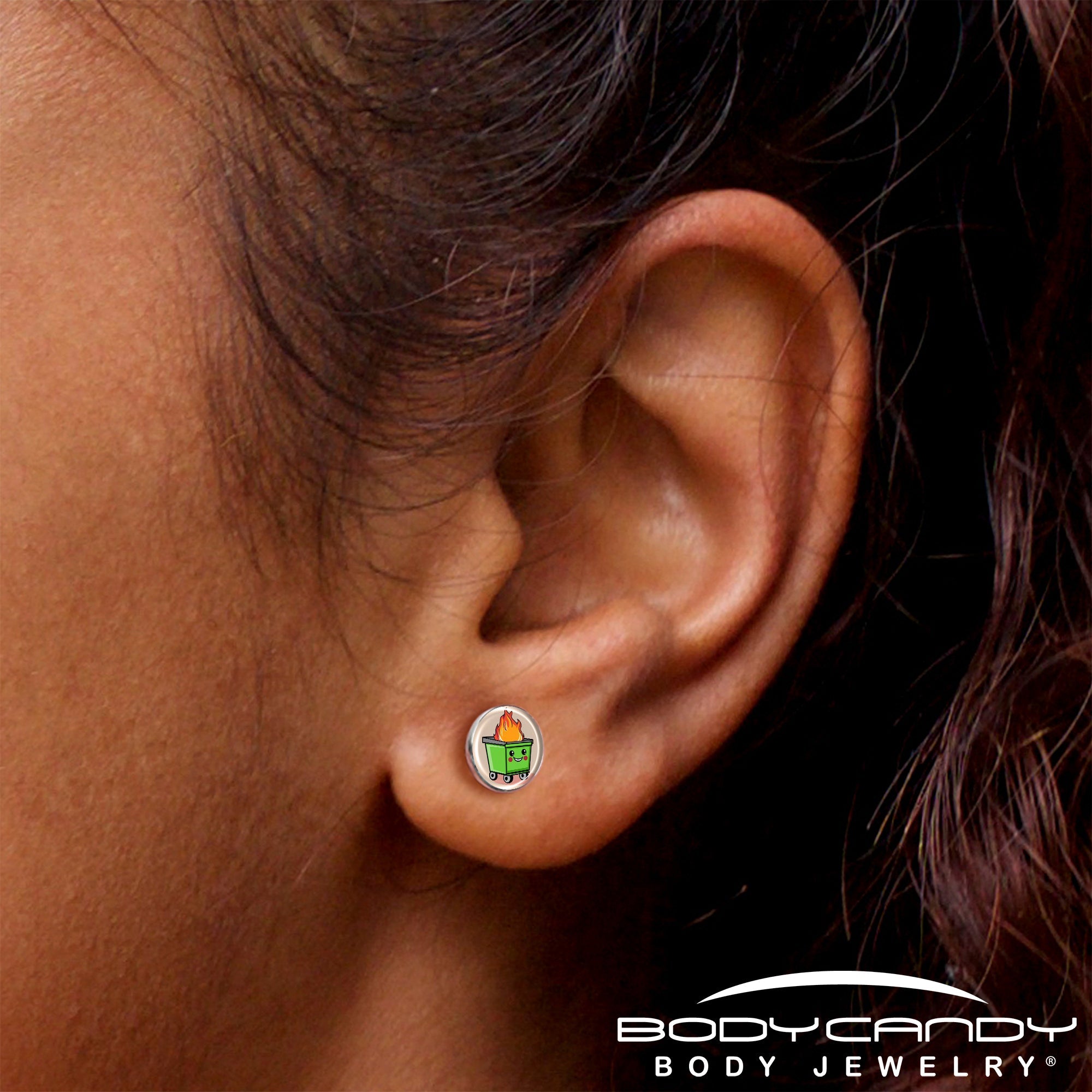 Dumpster Fire Stud Earrings by Onyx O