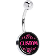 Custom Pink Personalized Name Belly Ring