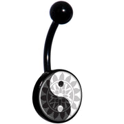 Mandala Yin Yang Black Belly Ring