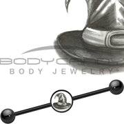 14G Black Anodized Magic Witch Hat Industrial Barbell 37mm