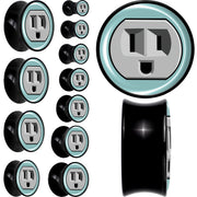0G Smiling Plug Outlet Black Acrylic Saddle Plug Set by Onyx O