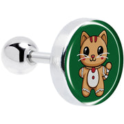 Christmas Holiday Gingerbrread Kitty Cat Tragus Cartilage Earring by Onyx O