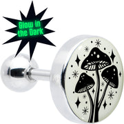 16G 1/4 Glow in the Dark Mystic Mushroom Tragus Cartilage Earring by Onyx O