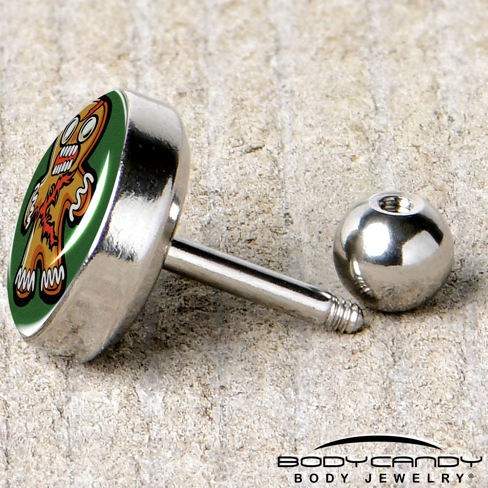 Christmas Holiday Zombie Gingergread Man Tragus Cartilage Earring by Onyx O