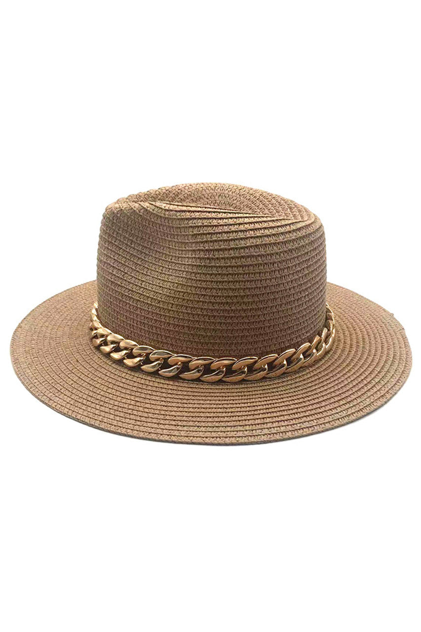 CHAIN BAND PANAMA HAT