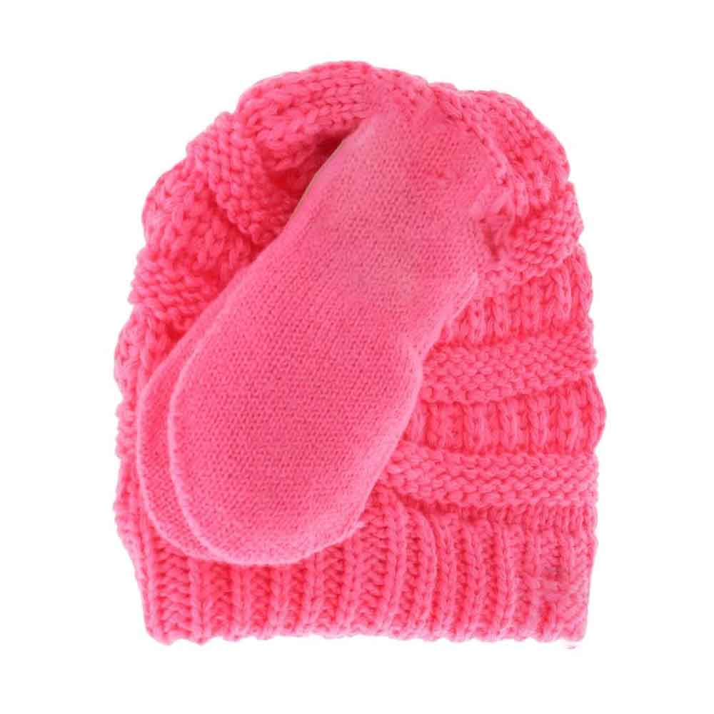 BABY Solid C.C Beanie with Mitten SET