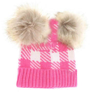 BABY Buffalo Check Double Pom C.C Beanie