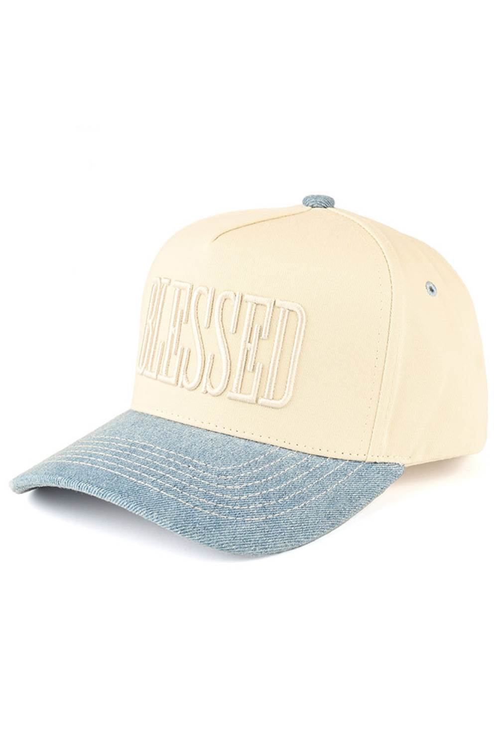 C.C BLESSED Letter Two Tone Trucker Cap