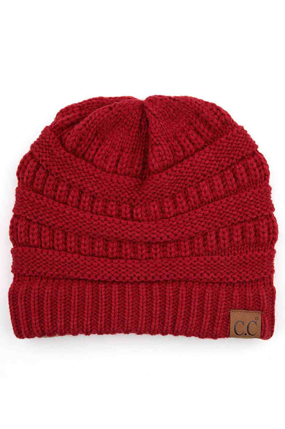 C.C Women's Ribbed Knit Solid Color Beanie