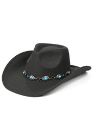 C.C Trim Band Vegan Felt Cowboy Hat