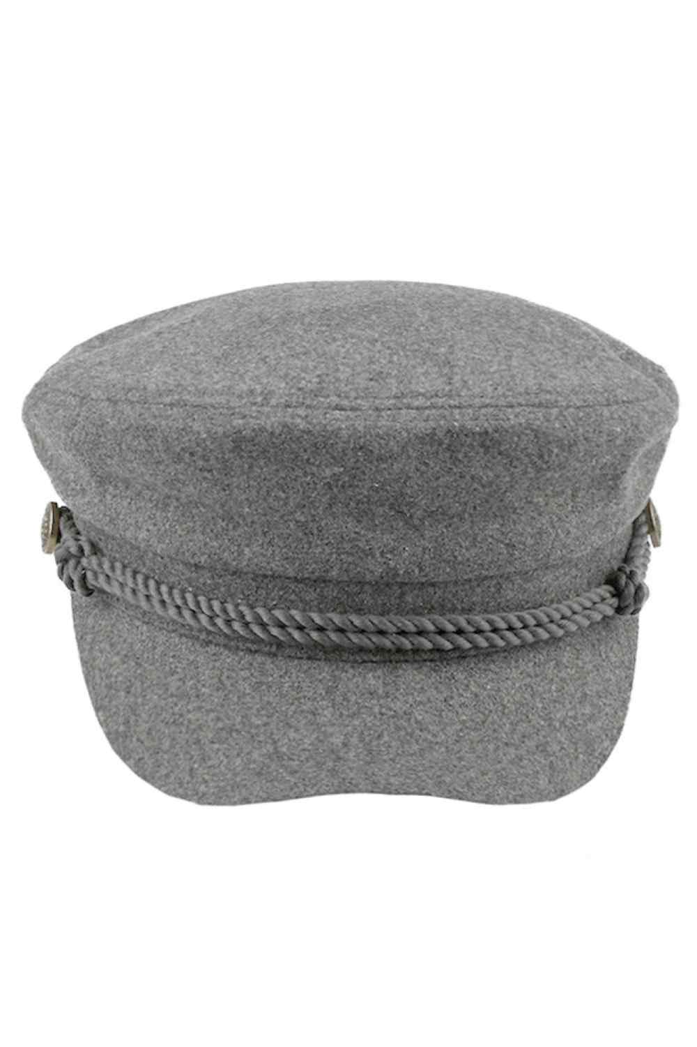 C.C Rope with Button Deco Solid Fisherman's Cap