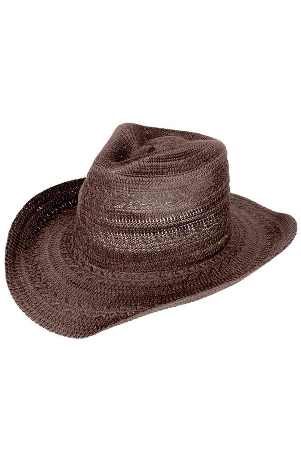 C.C Pattern Knitted Solid Cowboy Hat