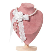Ribbon Reverie Pearl Bow Choker Necklace