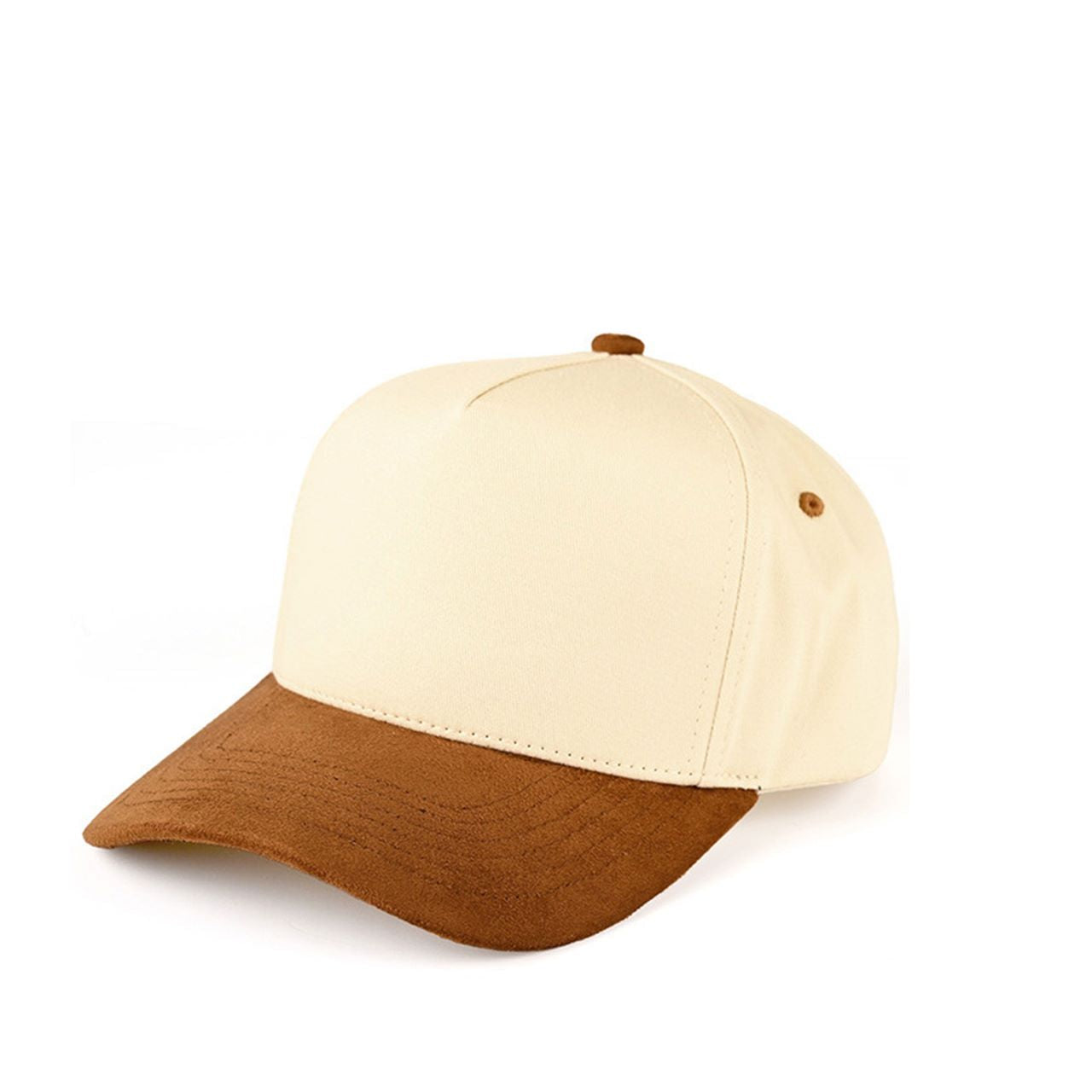 C.C Suede Bill Two Tone Trucker Snapback Cap
