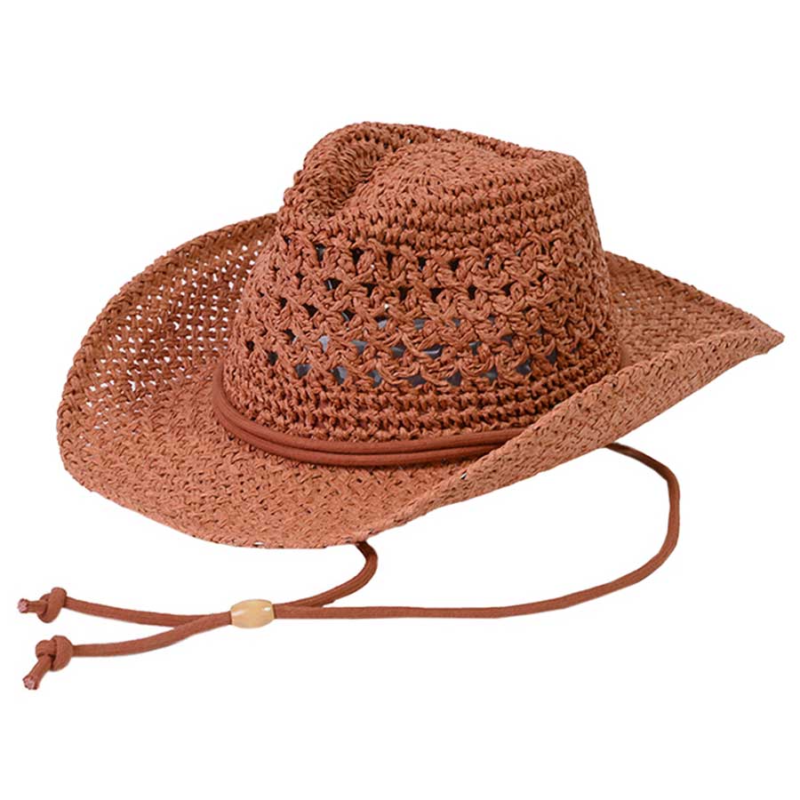 C.C Women's Paper Straw Open Weaved Cowboy Hat
