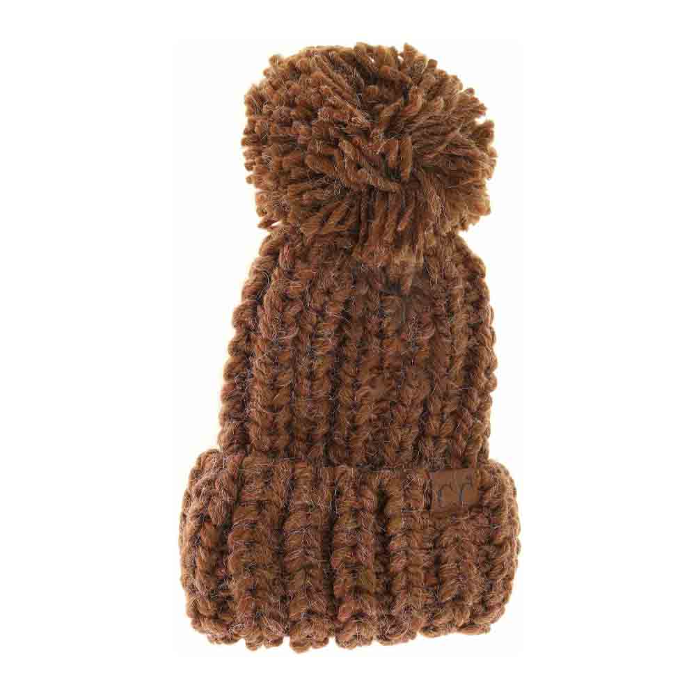Chunky Knit Yarn Pom C.C Beanie
