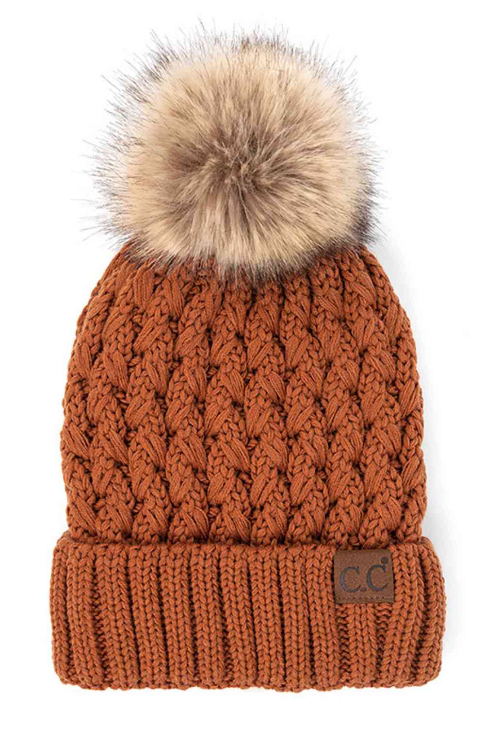 C.C Lattice Crossover Stitch Beanie
