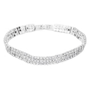 3Rows Rhinestone Evening Bracelet
