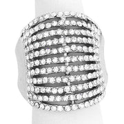 Wide Rhinestone Stretch Ring