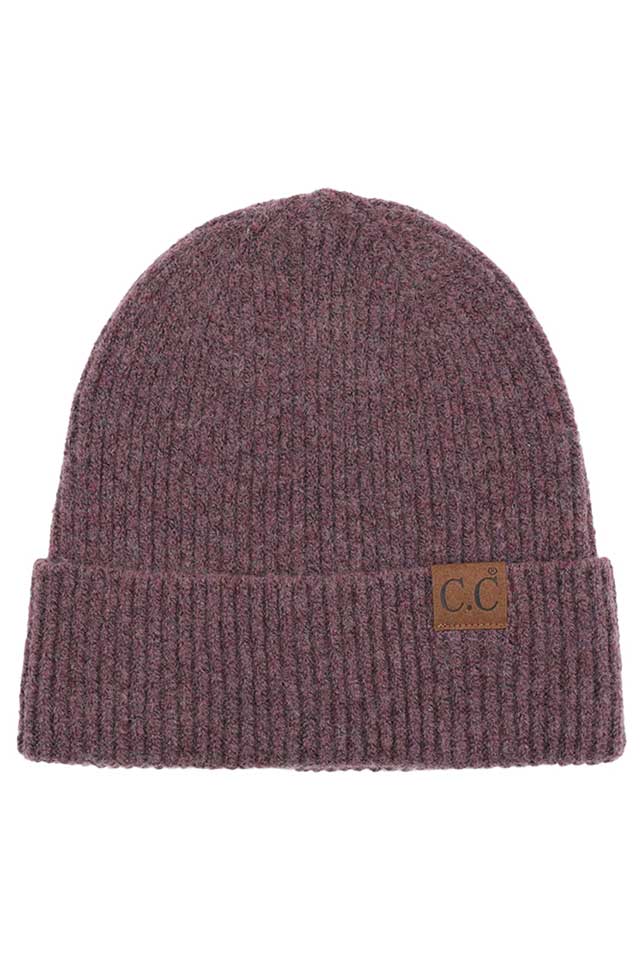 C.C Soft Recycled Fine Yarn Cuff Beanie Hats
