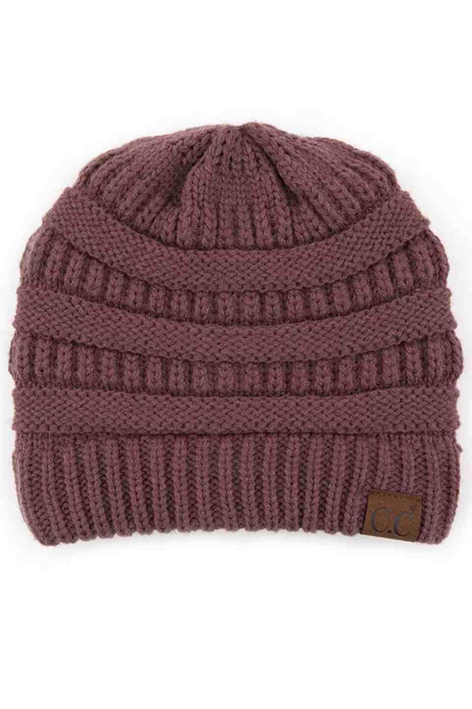 C.C Women's Ribbed Knit Solid Color Beanie
