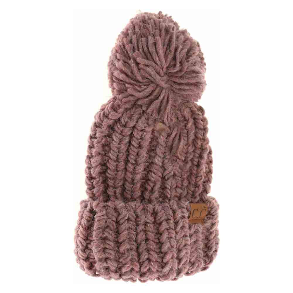 Chunky Knit Yarn Pom C.C Beanie