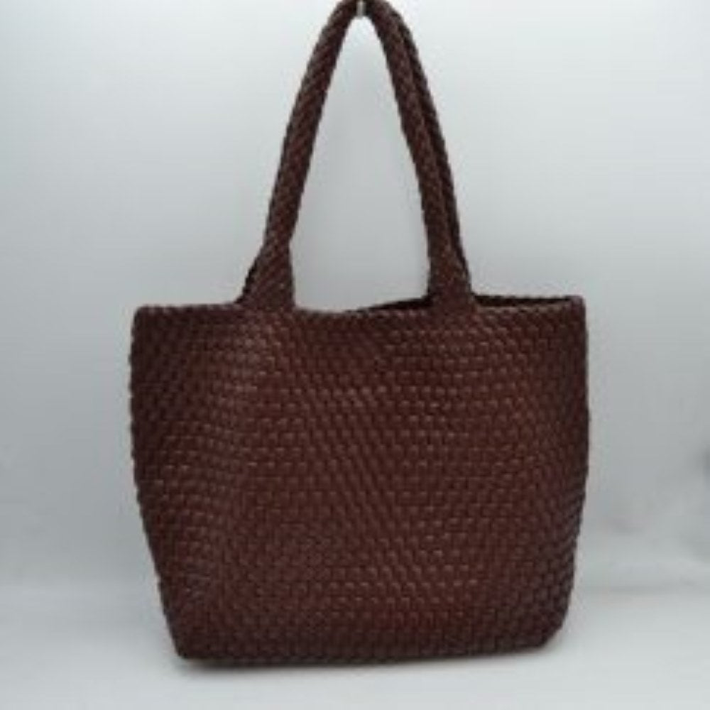 Woven Tote Bag with Matching Zipper Pouch