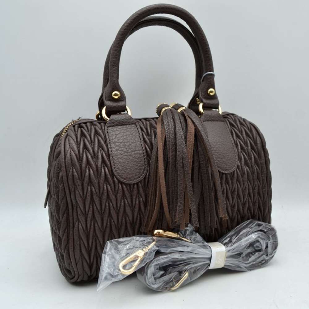 Quilted Chevron Satchel Handbag | Textured Top-Handle Crossbody Purse