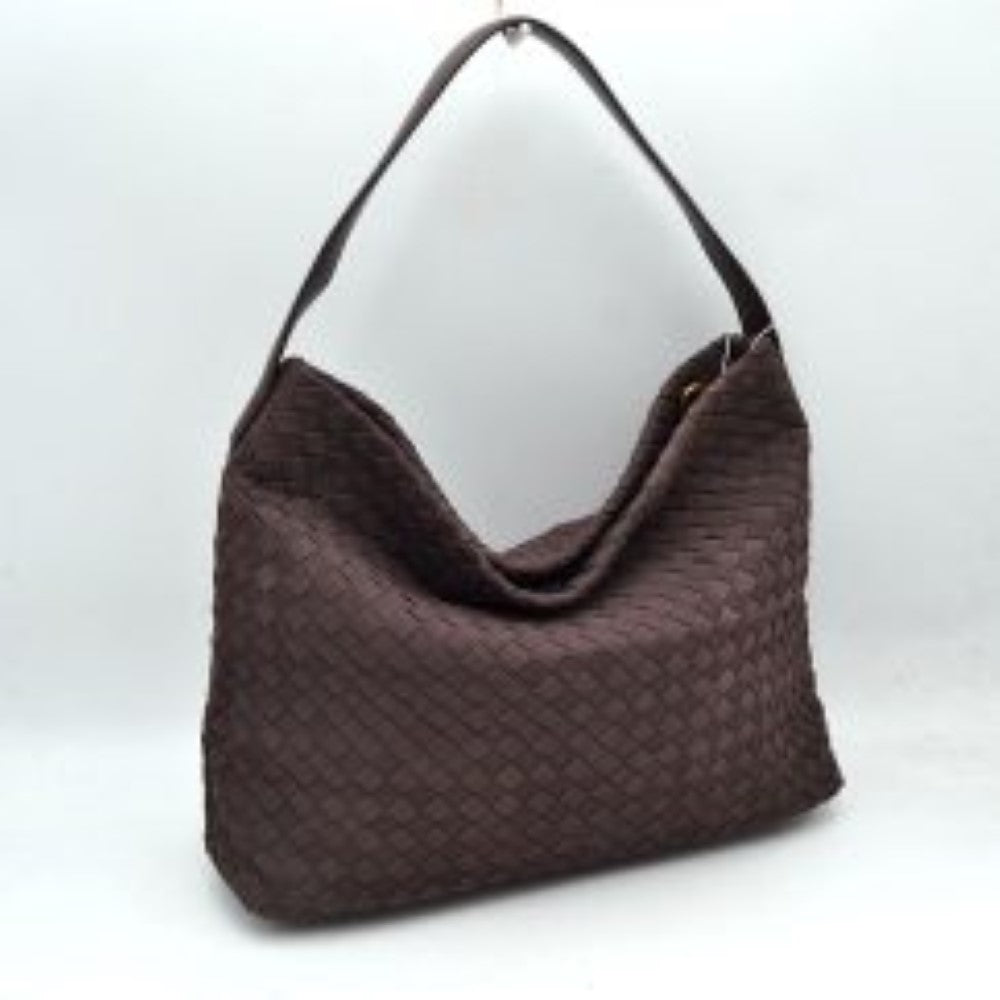 Woven Hobo Shoulder Bag with Detachable Strap