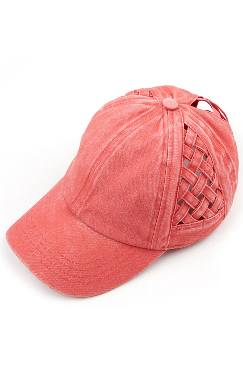 C.C WEAVON BASKET CRISS-CROSS PONYCAP