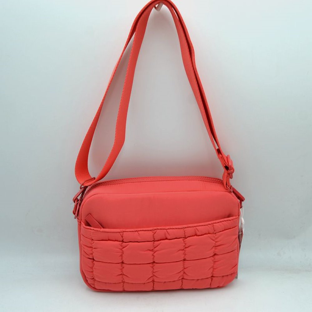 Quilted Front Pocket Crossbody Bag with Adjustable Strap