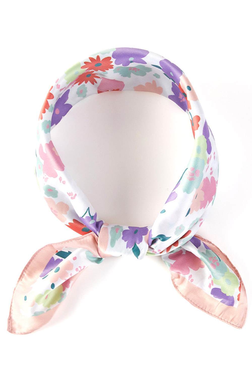 Small Multi Flowers Print Bandana Summer Scarf