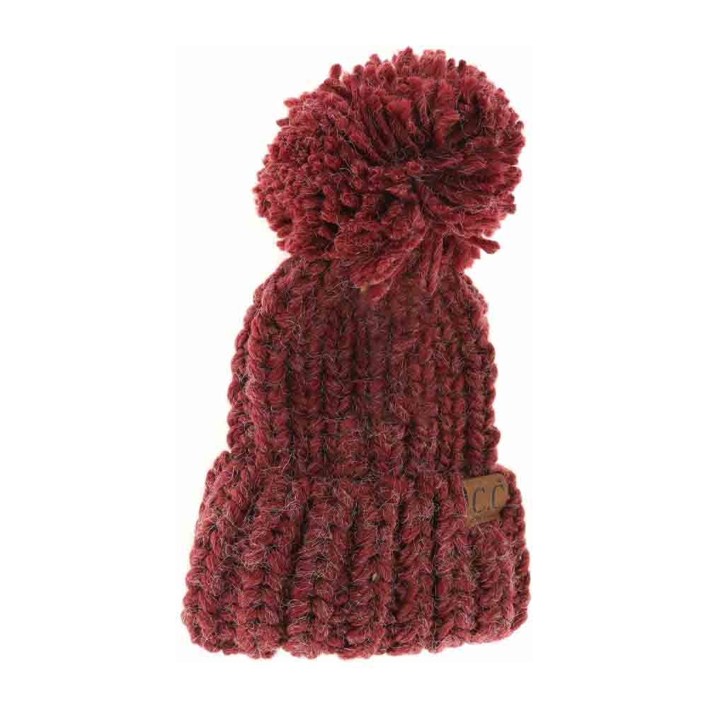 Chunky Knit Yarn Pom C.C Beanie