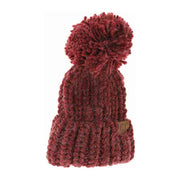 Chunky Knit Yarn Pom C.C Beanie