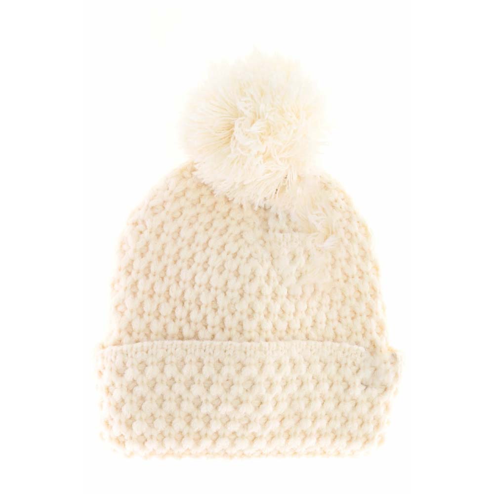 KIDS Bee Stitch Knit Pom C.C Beanie