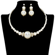 Pearl Necklace Earring Set