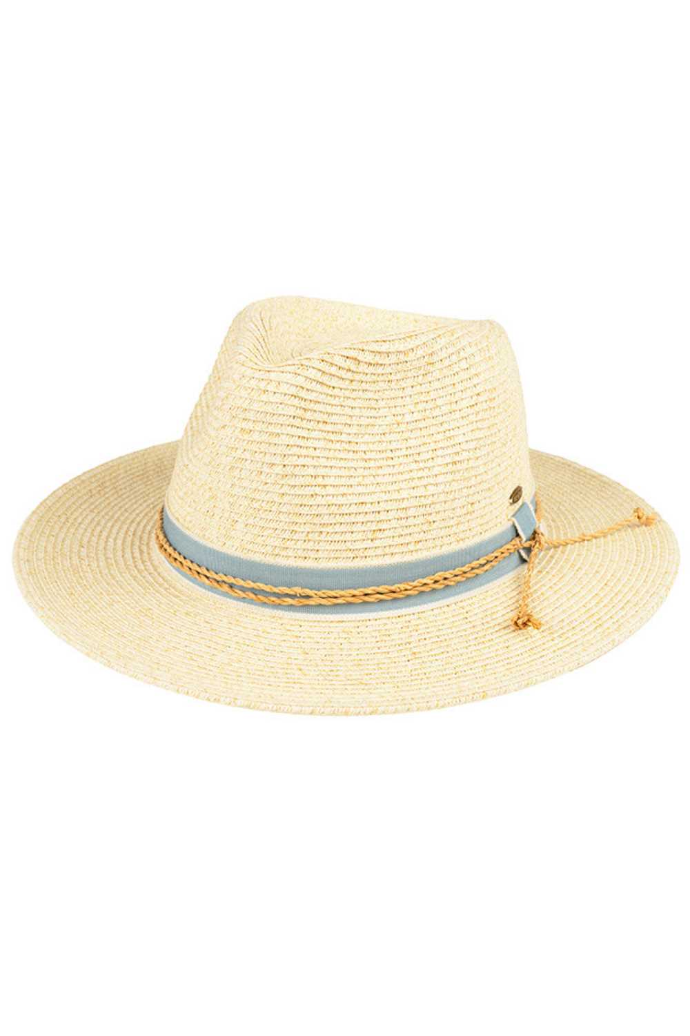 C.C Two Tone with Braided String Band Panama Sun Hat