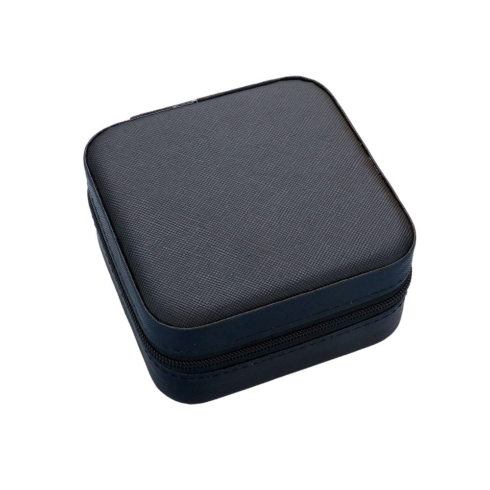 Faux Leather Portable Square Jewelry Box