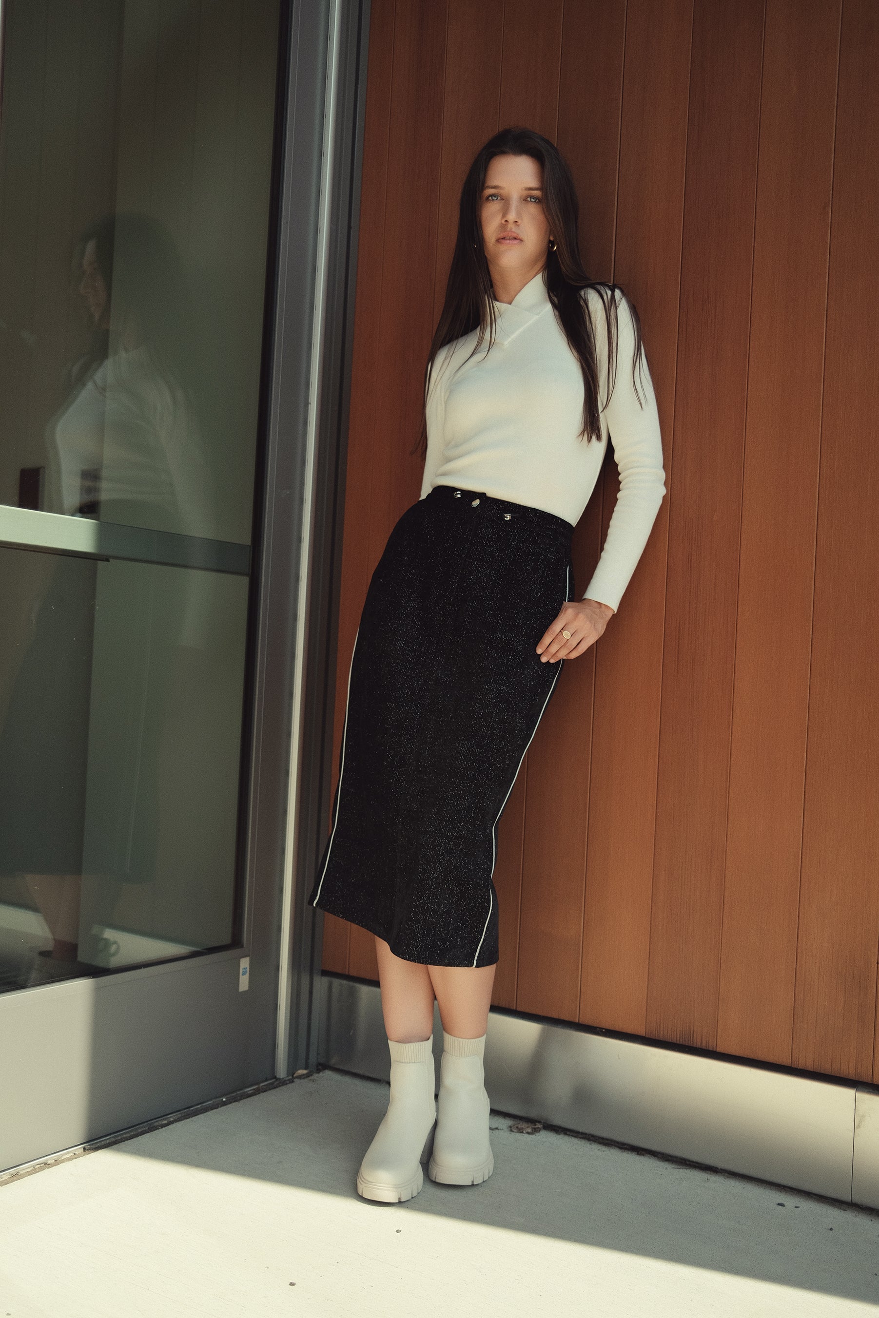 Wrap Turtleneck T shirt