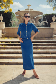 EYELET KNIT POLO