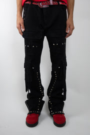 RM206SK -Studded Stacked Cargo Jeans