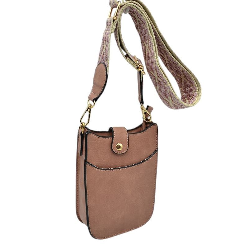 Vegan Leather Crossbody Bag with Adjustable Guitar Straps