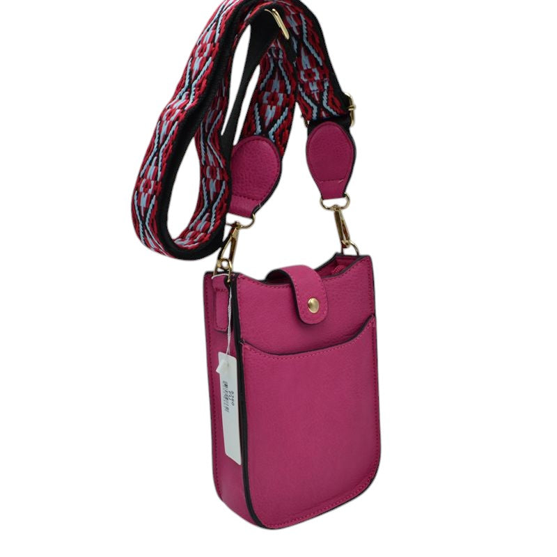 Vegan Leather Crossbody Bag with Adjustable Guitar Straps