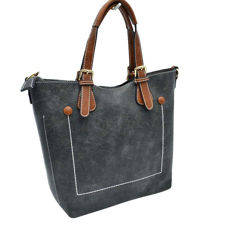 Vegan Leather Tote Shoulder Handbags For Women