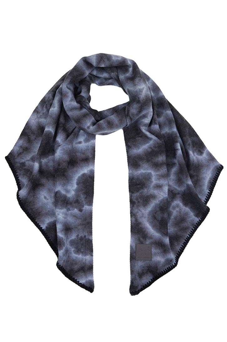 C.C Tie Dye Bias Cut Scarf With Rubber Patch