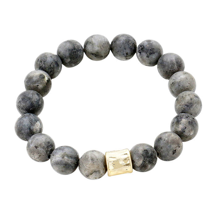 Semi precious stone beaded stretch bracelet