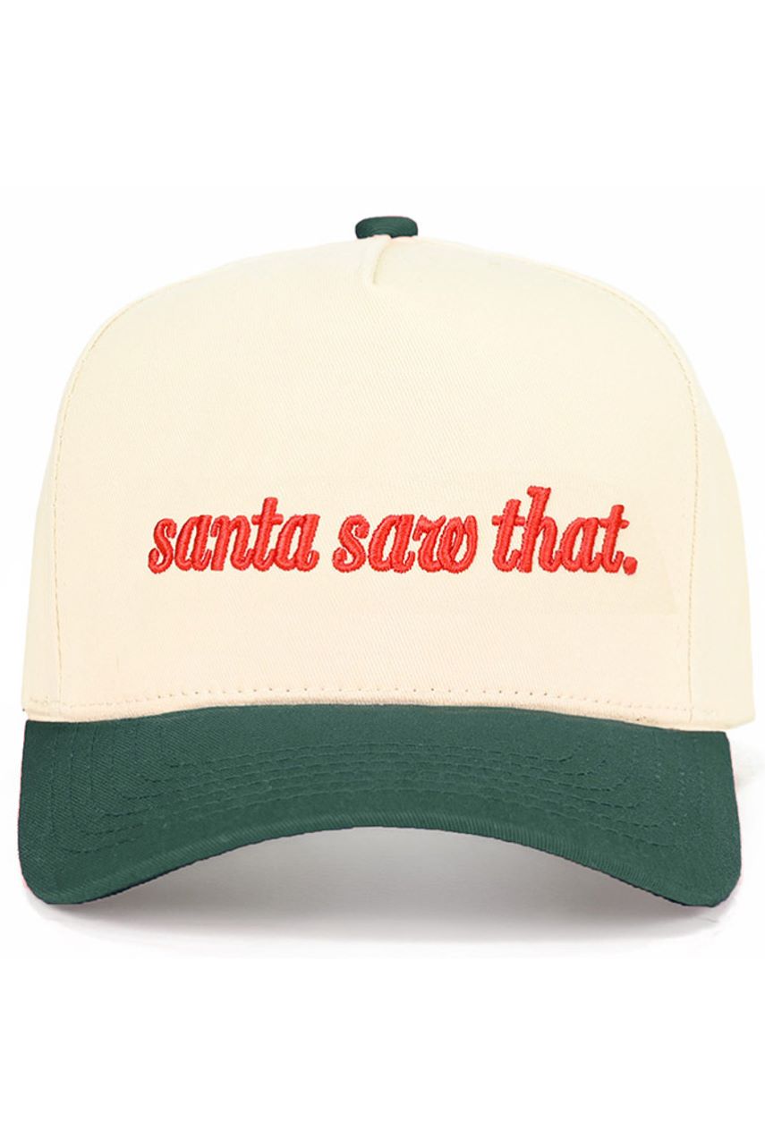 C.C SANTA SAW THAT Letter Christmas Theme Trucker Hat Baseball Cap