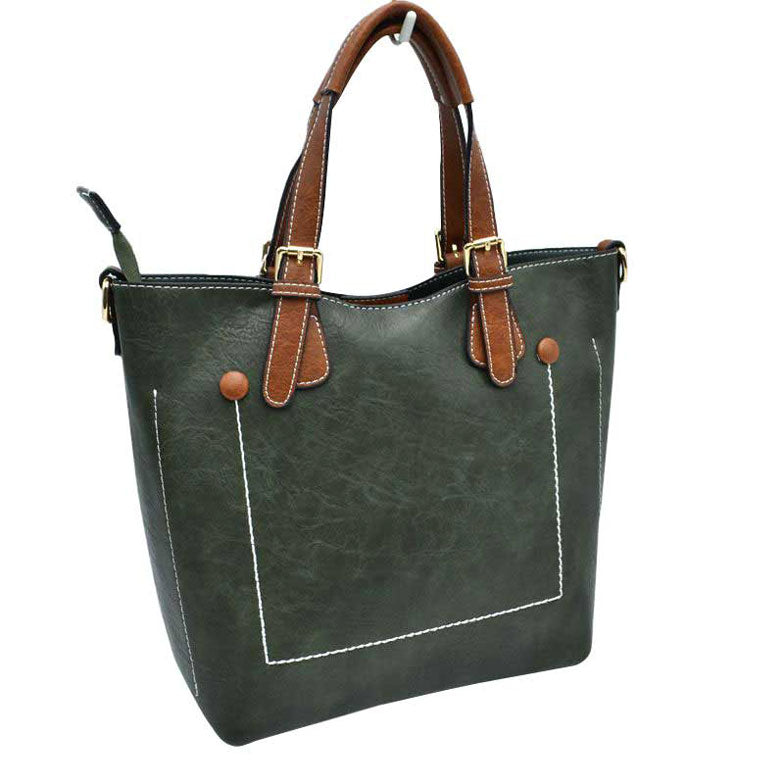Vegan Leather Tote Shoulder Handbags For Women