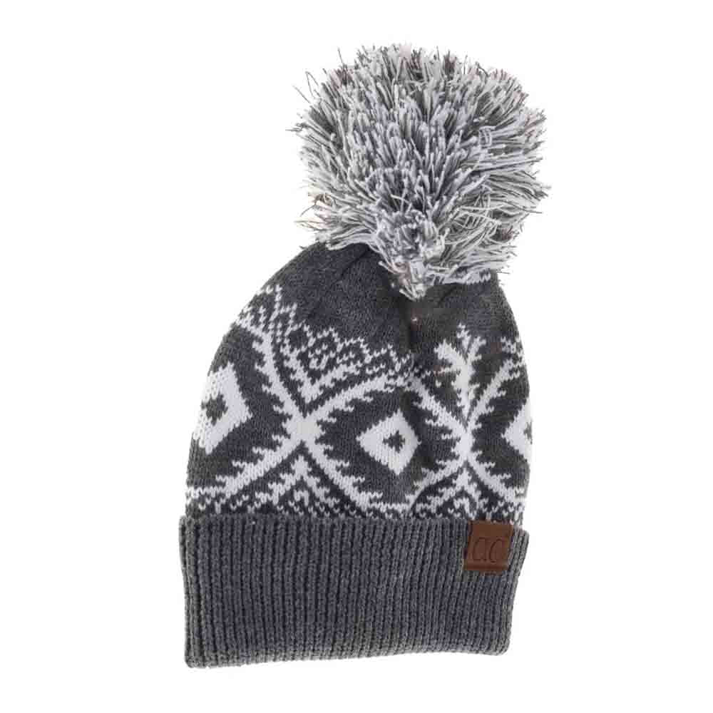 Aztec Multi-Colored Pom C.C Beanie