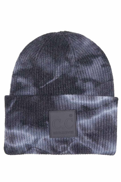 C.C Women's Tie Dye Beanie Hats With Rubber Patch